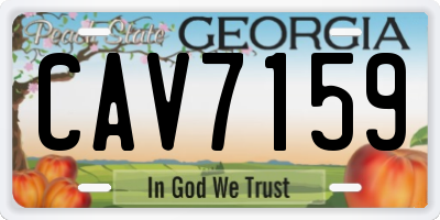 GA license plate CAV7159