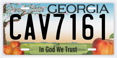 GA license plate CAV7161