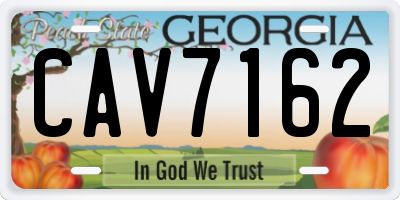 GA license plate CAV7162