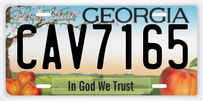 GA license plate CAV7165