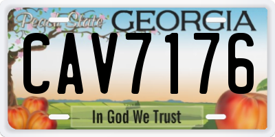 GA license plate CAV7176