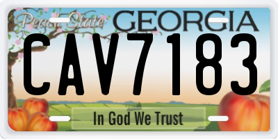 GA license plate CAV7183