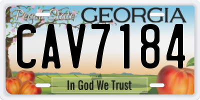 GA license plate CAV7184