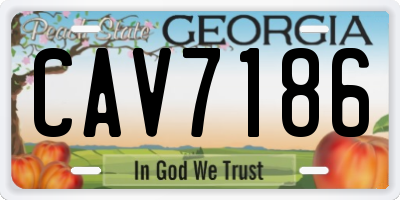 GA license plate CAV7186