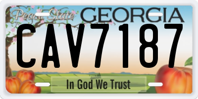 GA license plate CAV7187
