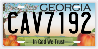 GA license plate CAV7192