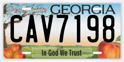 GA license plate CAV7198