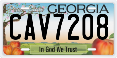 GA license plate CAV7208