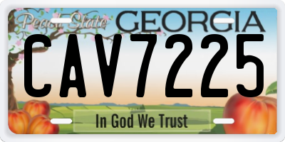 GA license plate CAV7225