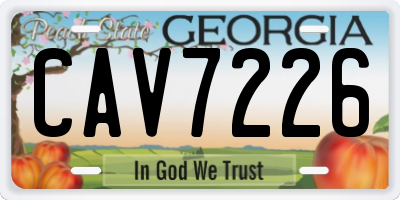 GA license plate CAV7226