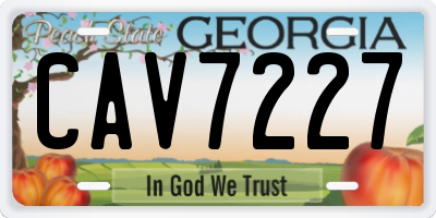 GA license plate CAV7227