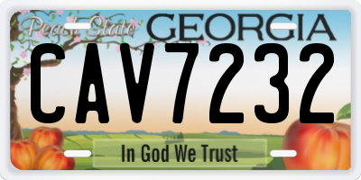 GA license plate CAV7232
