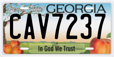 GA license plate CAV7237