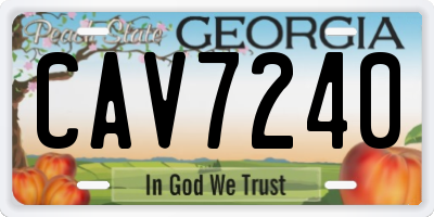 GA license plate CAV7240