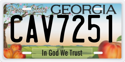 GA license plate CAV7251