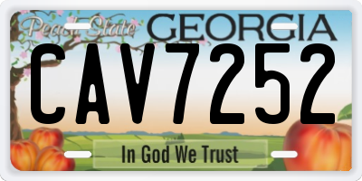 GA license plate CAV7252