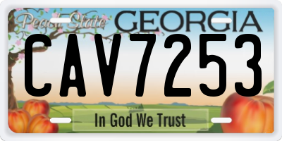 GA license plate CAV7253