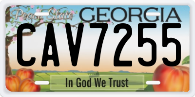 GA license plate CAV7255