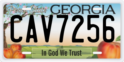 GA license plate CAV7256