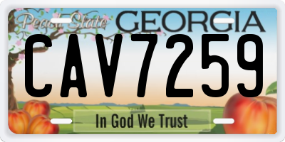 GA license plate CAV7259