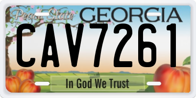 GA license plate CAV7261