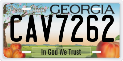 GA license plate CAV7262