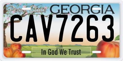 GA license plate CAV7263