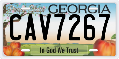 GA license plate CAV7267