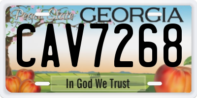 GA license plate CAV7268