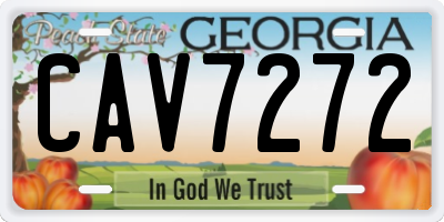 GA license plate CAV7272