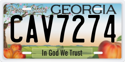 GA license plate CAV7274