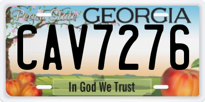 GA license plate CAV7276