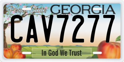 GA license plate CAV7277