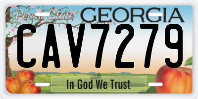 GA license plate CAV7279