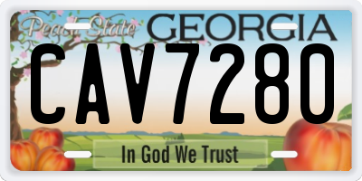 GA license plate CAV7280