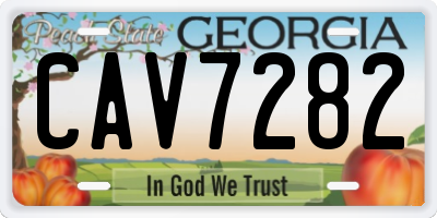 GA license plate CAV7282