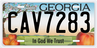 GA license plate CAV7283