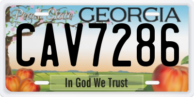 GA license plate CAV7286