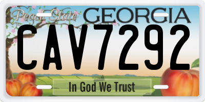 GA license plate CAV7292