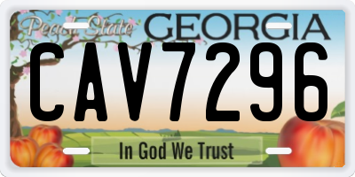 GA license plate CAV7296