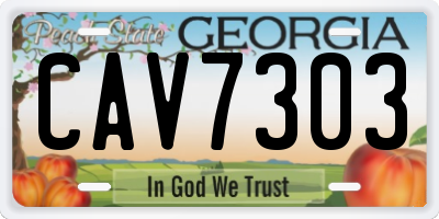 GA license plate CAV7303