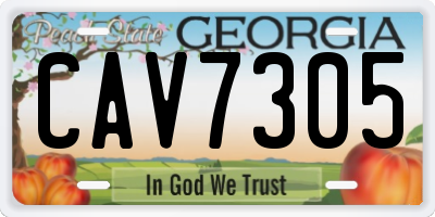 GA license plate CAV7305