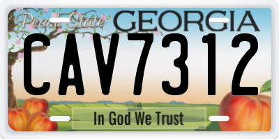 GA license plate CAV7312