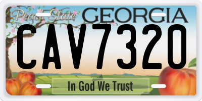 GA license plate CAV7320