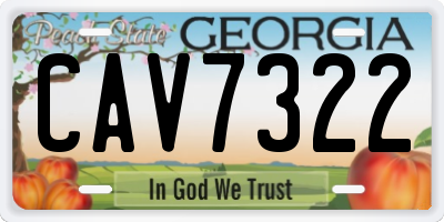 GA license plate CAV7322