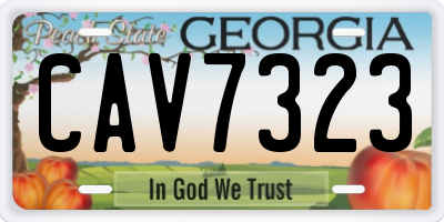 GA license plate CAV7323