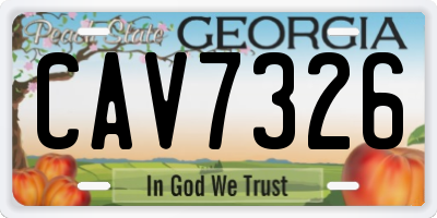 GA license plate CAV7326