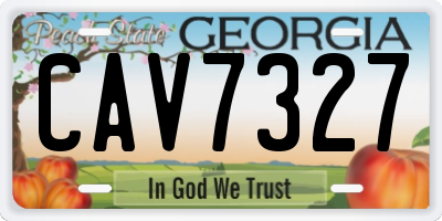 GA license plate CAV7327