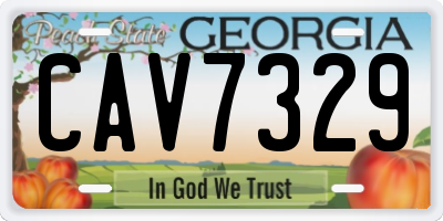 GA license plate CAV7329