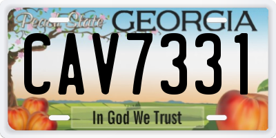 GA license plate CAV7331